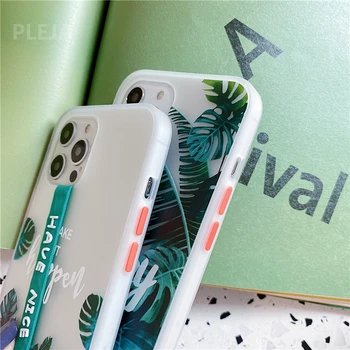 Tropical Jungle Palmier frunze de Telefon Caz Pentru iPhone 12 11 Pro Max SE 2020 7 8 plus X XR XS Max Acoperi Moda Drăguț DIY Bratara