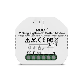 Tuya ZigBee 3.0 Inteligent Comutator de Lumină Releu Întrerupător Modulul 2 Banda Zigbee+RF Modul Comutator de la Distanță Funcționează cu Alexa Ecou/de Start Google