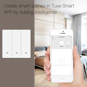 Tuya Zigbee Wireless Inteligent Scena Comutator 1 2 3 Banda 2 Modul De Control De La Distanță Autocolant Acasă Asistent Smart Home De Viață Inteligentă