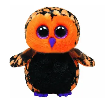 Ty Beanie Ochii Mari Halloween Portocaliu Negru Bufnita de Plus Animal de Pluș Super Moale Noptiera Ornamente Jucarii Papusa Cadou Pentru Copii 15CM
