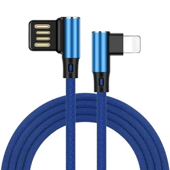 UGI Cot Dublu USB de Încărcare Cablu L-Linie Curbă Tip C C Cablu USB de Date de Sincronizare Împletite Pentru Samsung Xiaomi RedMi Huawei HTC Oneplus