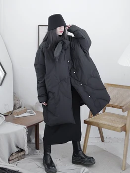 UMI MAO Iarna Îngroșarea Literar Feminin Negru Yamamoto Stil Lung Jos Jacheta Neagra Vrac Strat de Zăpadă Palton
