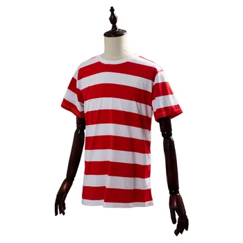 Unde e Wally Waldo Acum Cosplay Hoodie Bărbați Femei Stripe Shirt Pălărie, Ochelari de Halloween Costum de Carnaval T-shirt