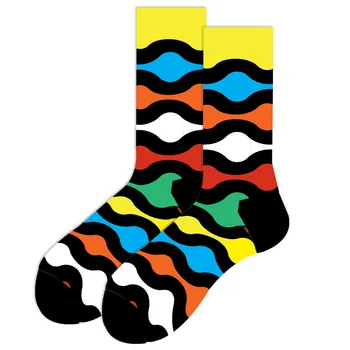 Unisex Fericit Șosete Fructe Pătrat Design Bărbați Rotund Deget de la picior Ciorapi Skateboard Șosete Harajuku Femei Sosete de Bumbac pentru Bărbați și Femei