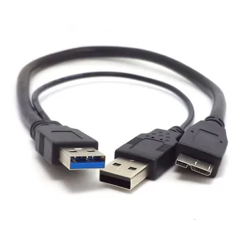 USB 3.0 UN Bărbat Micro USB 3.0 Cablu Y Cablu Pentru Toshiba Hard Disk Extern Disc 28 AWG 5Gbps de Mare viteză de Transmisie