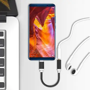 USB-C Tip C de 3.5 mm USB C-3.5 mm Jack AUX Casti, Adaptor de Încărcare Cablu Audio Pentru Laptop Android Huawei Mate 10 Pro