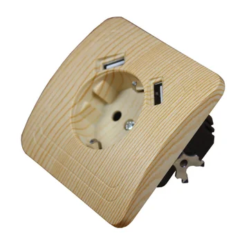 USB Priză de Perete încărcător de transport Gratuit Dublu Port USB 5V 2A usb priza de perete copac din lemn de culoare de înaltă calitate, de culoare alb-LBW-02