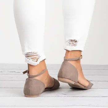 Vara Pantofi Noi Femeie deget de la picior Deschis O Curea Curea Împachetări Cross-Tricot Plat Sandale pentru Femei, Plus Dimensiune
