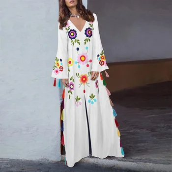 Vară Nouă Doamnelor Rochie Stil European și American Ciucure de Culoare Fantă Boem de Imprimare de Moda Casual Femeie de Vacanță Fusta WE155