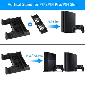 Verticale de Răcire Ventilator Cooler Stand pentru PS4/PS4 Slim/PS4 Pro Controler Încărcător cu Indicatori LED de Încărcare Stație de Andocare