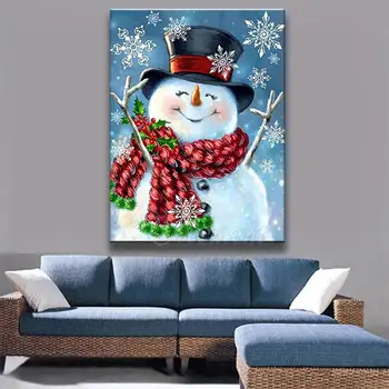 Vreodată Moment Diamant Pictura om de Zăpadă în Ziua de Crăciun Plin de Rășină Pătrat de Foraj Acasă Decor de uz Casnic de Artizanat Arta de Perete ASF2181