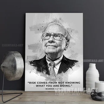 Warren Buffett spune Motto-ul citate Canvas Wall Art Pictura Decor Dormitor Studiu de imprimare de Viață copil de Cameră Decor Acasă Printuri