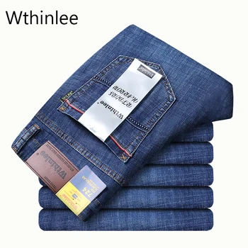 Whtinlee Mens Blugi Denim Stretch Jean Male Brand Pantaloni de Bumbac pentru Bărbați Plus Dimensiune Elasticitatea Business Casual pantaloni sex masculin