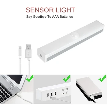 Wireless Cabinetului CONDUS Lumina de Noapte USB Senzor de Mișcare Dulap Lampă de Noptieră pentru Bucatarie Dormitor Scara de Iluminat de Urgență Felinar