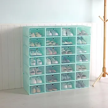 XY14 Plastic Rezistent Îngroșat Cutii Caz Transparent Cutia de Pantofi Acasă Organizator Adidași Organizația de Depozitare Dulap Pantofi