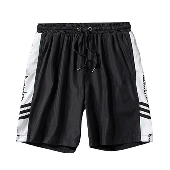 YIDO Plaja Uscare Rapidă Slipi Pentru Bărbați Supradimensionate Alb Și Negru pantaloni Scurți de Vară Subțire Plajă Mare de Dimensiuni de Baschet, pantaloni de Trening M-5XL