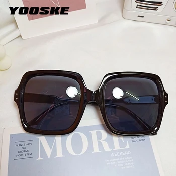 YOOSKE Epocă Supradimensionat ochelari de Soare pentru Femei Brand de Lux de Mare Cadru Doamnelor Mens Pătrat Ochelari de Soare Moda Negru Gradient de Ochelari
