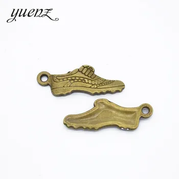 YuenZ 20buc Antichități Argint culoare Pantofi Farmec se potrivesc forBracelets colier Pandantiv DIY Bijuterii din Metal de a Face 24*9mm N158