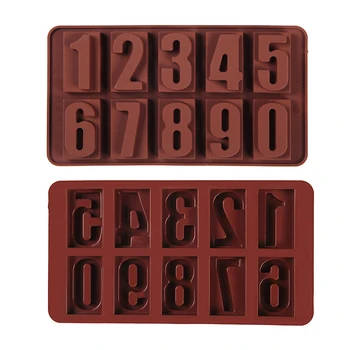 0-9 Digital Chocolate Matrite de Silicon Desert Tort de Copt Instrumente de Decorare DIY Casă Singur Descompus Numărul de Mucegai