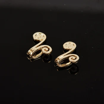 1/2 buc Dublă Spirală de Aur Ton Fals Inel de Nas Stil BOHO Argint de Culoare la Modă Clip Pe Ureche Bantă Tendință de Bijuterii Bijoux