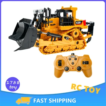 1:24 Rc Camion Buldozer Caterpillar 2.4 G Control de la Distanță Masina Excavator Aliaj Găleată 9 Canal de Inginerie Vehicul Jucărie pentru Copil Boy