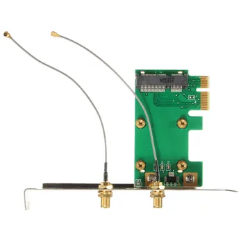 1 BUC 802.11 n Wireless Mini WIFI Mini PCI-E Card PCI-E Adaptor Wlan Extindere Retea Card 2 Antena WiFi Convertor