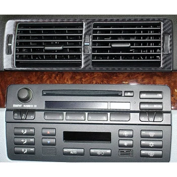 1 buc de Ventilație de Tapiterie Auto din Fibra de Carbon Consola de Aerisire Autocolant Garnitura pentru BMW Seria 3 E46 98-05