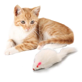 1 buc False Mouse-ul Pisica animale de Companie Jucărie Pisici cu Părul Lung Coadă de Șoarece Moale Real Blana de Iepure Jucarii Pentru Caini si Pisici Jucarii