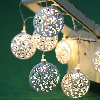 10 LED-uri Lampa de Pom de Crăciun Fulg de nea Mingea Alimentat de la Baterie Lampă LED String Ghirlande de Lumini Zână Grădină de Crăciun Decor în aer liber