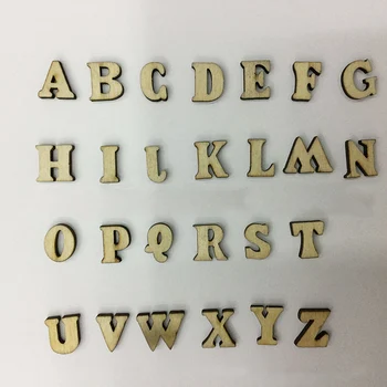 100buc Lemn Literele Alfabetului Autocolant Ornamente