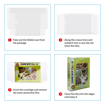 10BUC Plastic Căruțe Clar CIB Caz Maneca Cutie pentru Gameboy Color GBC Cartuș Ecran Protector Jocuri Japoneze