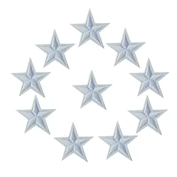 10BUC Stele Albe Patch-uri Brodate Coase de Fier Pe Insigne Pentru Rochie Sac de Blugi Pălărie Tricou DIY Aplicatii Craft Decor