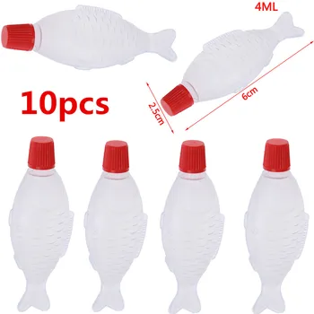 10buc în Formă de Pește 4ml Sos de Soia Sos de Unică folosință Sticla Minge de Orez / Sashimi /Sushi Sticla de Otet de Sticla