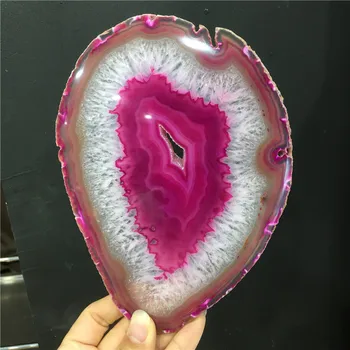 12-15CM Cristal Violet AGAT PLACA de Geode Felie Minerale Coaster de Vindecare Reiki Decor