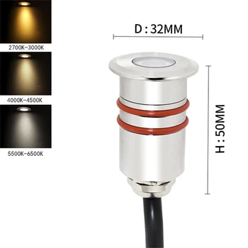 12V 1W LED 22mm Subteran Lumina IP67 Îngropat în aer liber, Mini podea de lumină Interioare de Calea de Gradina Curte Peisaj Lampa