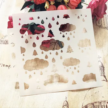 13*14cm nori de Ploaie album șabloane spray de mucegai din plastic scut DIY tort gol Înfrumusețarea imprimare dantela conducător valentine