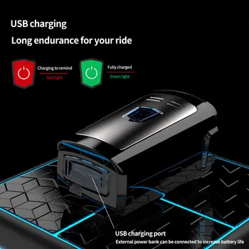 1600mAh Față de Bicicletă Lumină Mare Proiector USB Reîncărcabilă Inteligent Faruri LED Biciclete Lampa cu Bicicleta Lanterna Accesorii pentru Biciclete