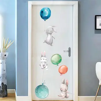 1buc Balon Colorat Iepuri Dormitor Autocolante de Perete Pentru Copii Pepinieră Decor Bunny Furnizează Cameră de Perete Pentru Copii Decal G7M4
