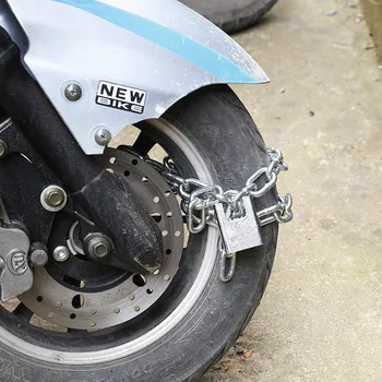 1set de 0,5-2M prelungi Oțel Lanț de blocare cu lacat cu cheie de Securitate Anti-furt pentru ușă mare de Biciclete de blocare Hardware Îmbunătățire