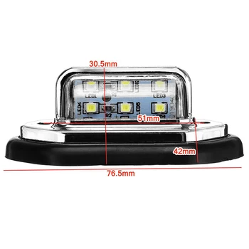 2 buc 12V 24V rezistent la apa cu 6 LED-uri Auto de Înmatriculare Lumina Alb Semnal Coada de Lumină Lampă pentru Barca Remorcă Camion SUV Van Caravan