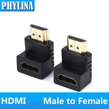 2 BUC HDMI de sex Masculin la HDMI de sex Feminin in Unghi Drept de 90 de Grade în Formă de L, Cablu Adaptor Versiunea 2.0 de sex Masculin la Feminin Adaptor Convertor