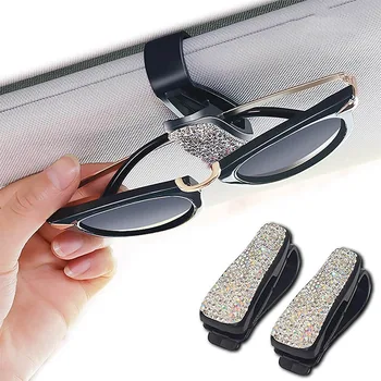 2 BUC/Set Stras Diamant Parasolar Ochelari de Fixare Clip ochelari de Soare Ochelari Suport Portabil Clip Auto Ornament