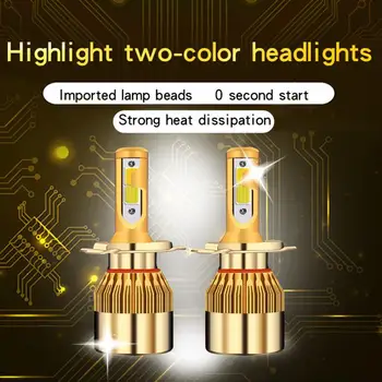 2 buc Super-Lumina de 360 de grade față-verso Masina Faruri cu LED-uri Galben Și Alb, Dual-lumina de Mașini Modificate Farurile Accesorii Auto