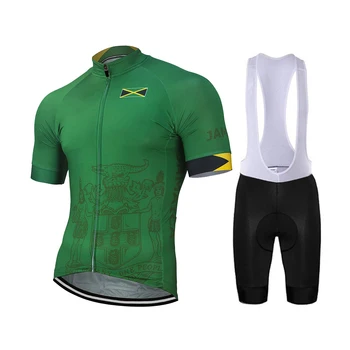 2020 Jamaica Bărbați Vară În Aer Liber Ciclism Jersey Set De Biciclete De Curse Rutier Echipa De Echitatie Biciclete Purta Verde Bike Set Salopete Gel Pad Respirabil