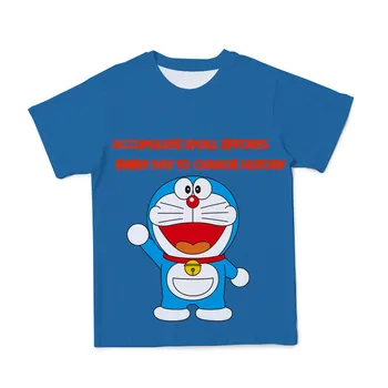 2021 3D pentru Copii T-Shirt Vara New Doraemon Drăguț Și Interesant Anime cu Mânecă Scurtă, O-Neck Slim 4T-14T Haine pentru Copii T-Shirt