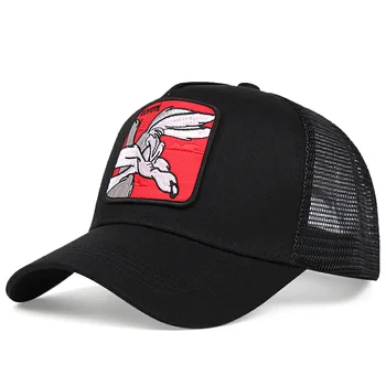 2021 Noi de vară șapcă de baseball plasă de desene animate anime sări înapoi iepure broderie desen capac femei bărbați trucker hat reglabil