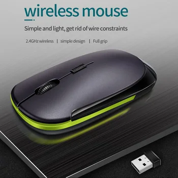 2021 Nou Ultra-subțire 2.4 G Mouse Wireless Baterie Cu Adaptor USB Powerd 500-1000 DPI Optic Slim Mouse-ul fără Fir Pentru PC, Laptop