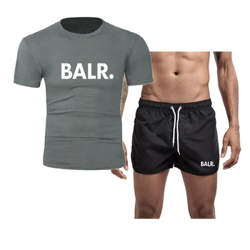 2021 Populare Noi BALR Scrisoarea Imprimate din Bumbac pentru Bărbați 'S T -Shirt +Sport Set de pantaloni Scurți de Sport de Înaltă Calitate Funcționare