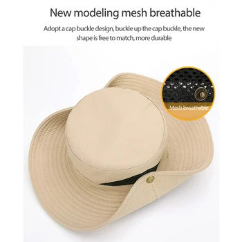 2021 Vara Barbati Panama Pălărie de Soare-dovada Anti UV Respirabil Pescuit Pălării de Plajă, Alpinism Parasolar Mare, Margine Largă Găleată Pălării