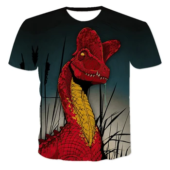 2021 Îmbrăcăminte pentru Copii Dinozaur 3D de Imprimare T-shirt Amuzante Fete Haine de Vara cu Maneci Scurte T-shirt-uri Hip-Hop Îmbrăcăminte Pentru Băieți